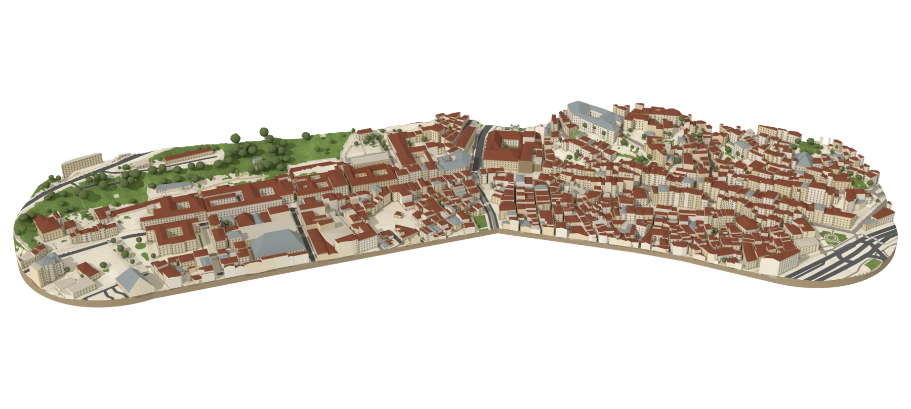 Maqueta tridimensional da Baixa de Coimbra, edifício a edifício